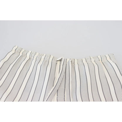 Dolce & Gabbana White Stripes Silk Lounge Trouser Pants Dolce & Gabbana