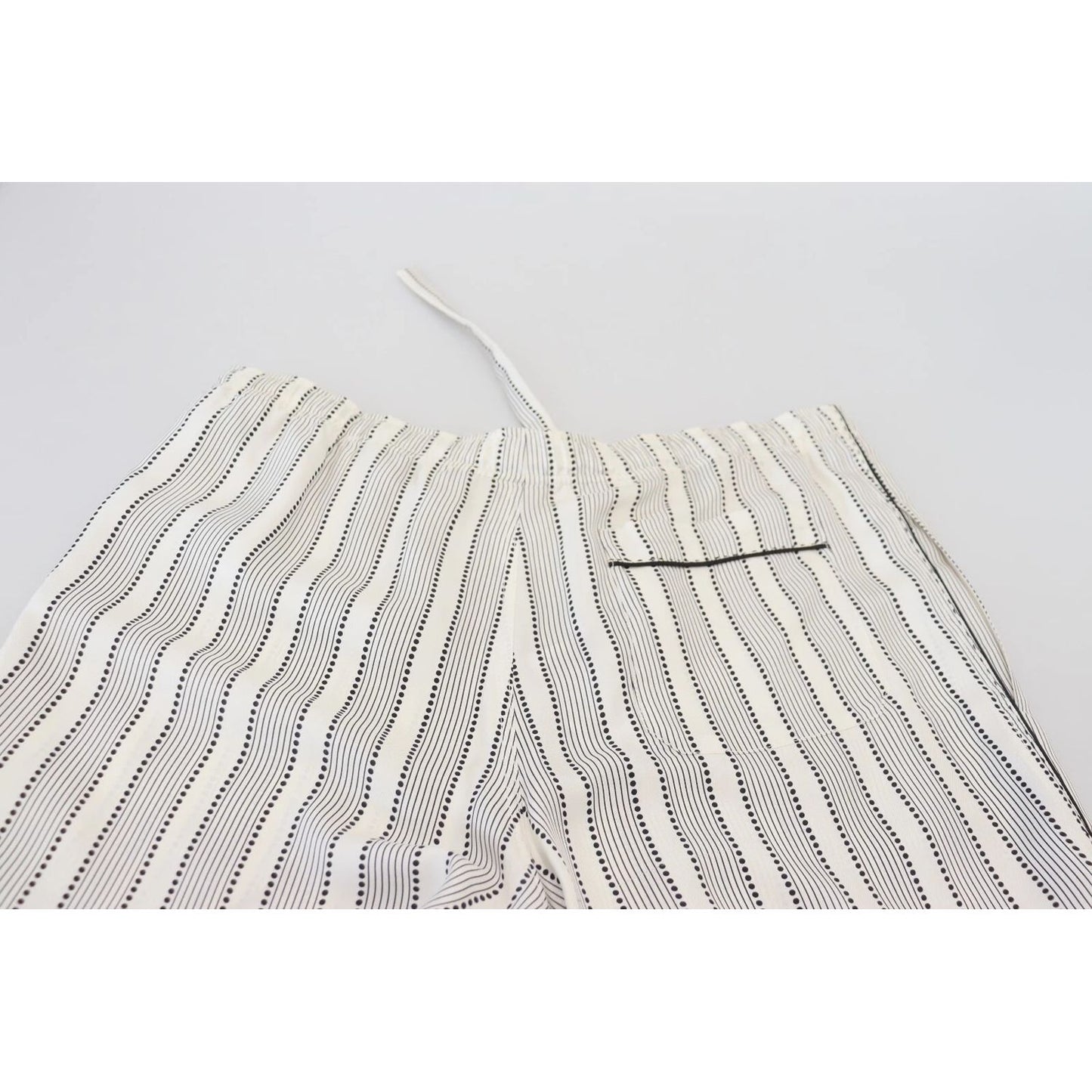 Dolce & Gabbana White Stripes Silk Lounge Trouser Pants Dolce & Gabbana