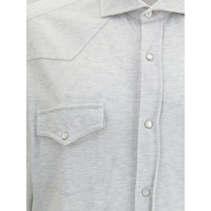 Brunello Cucinelli Gray Cotton Shirt