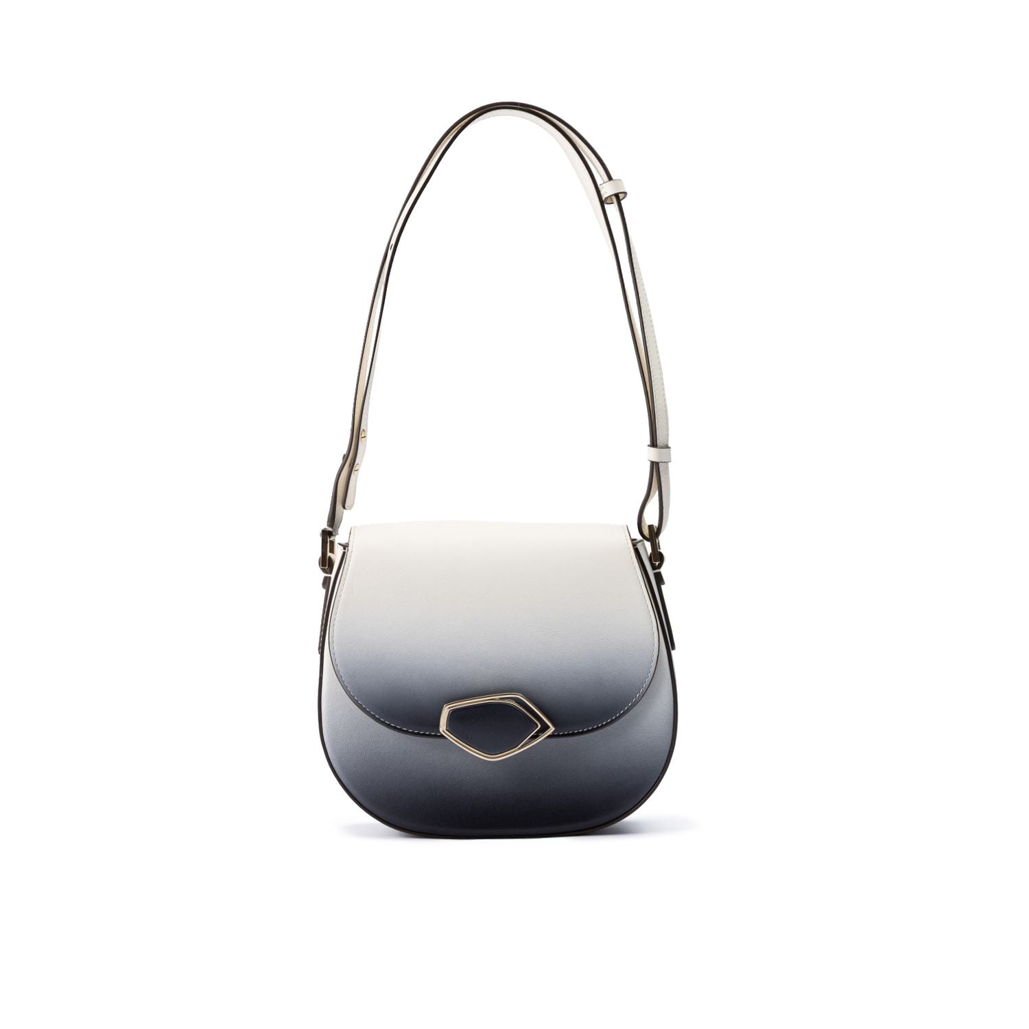 Front view with bag zipped and handles upright.