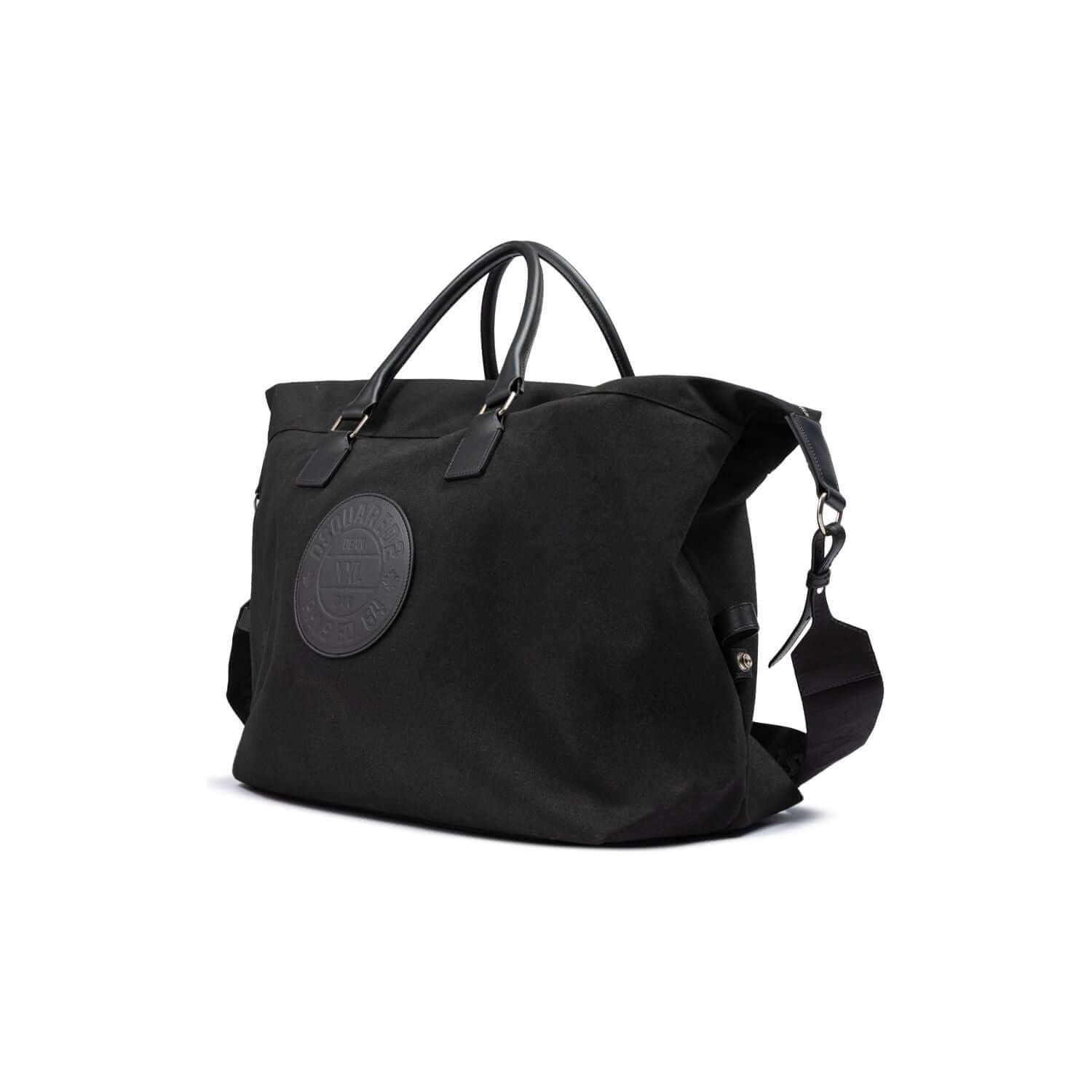 Front view with bag zipped and handles upright.