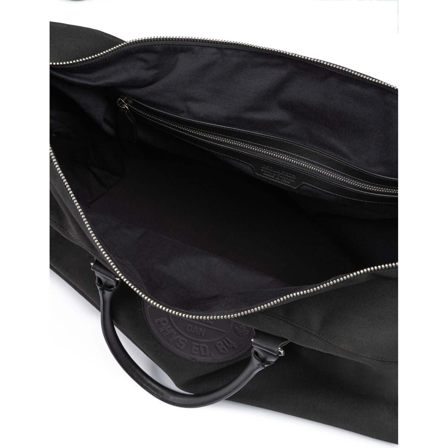 Front view with bag zipped and handles upright.