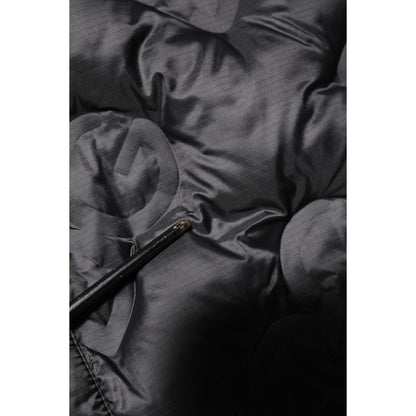 Dolce & Gabbana Black Quilted DG Logo Nylon Puffer Jacket