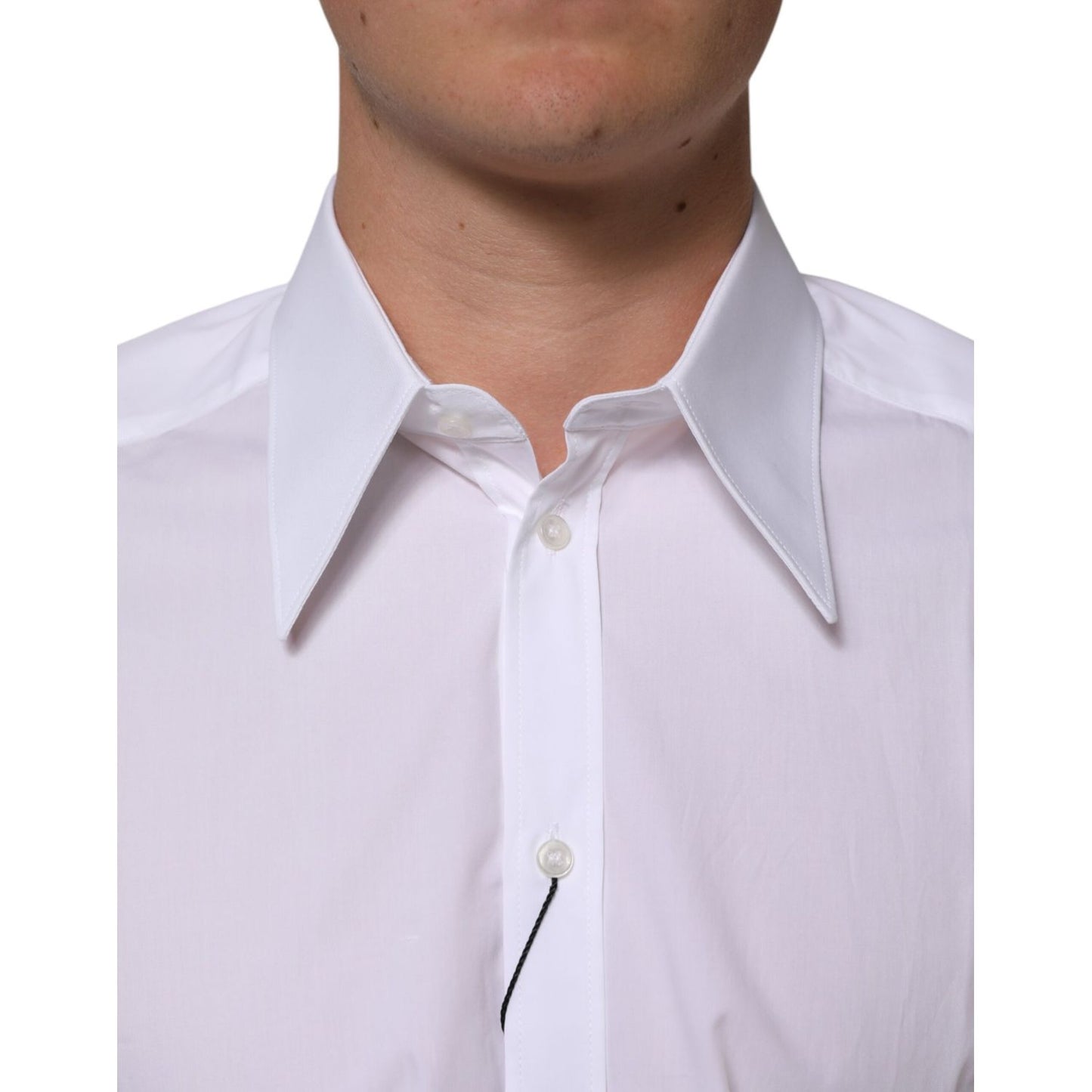 Dolce & Gabbana White Cotton Slim Fit Dress Formal Men Shirt