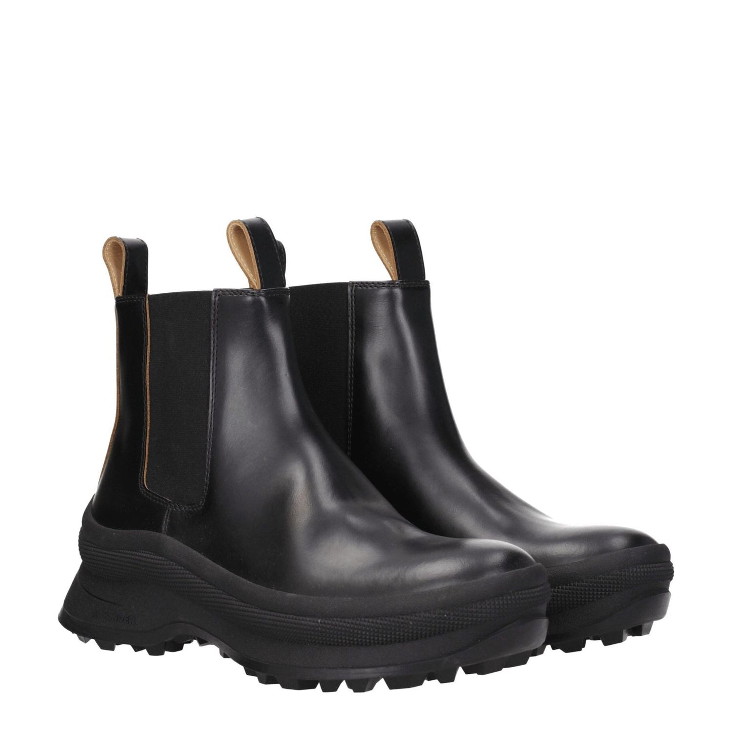 Jil Sander Black Leather Ankle Boots JI-8547355132169-EU40/US7