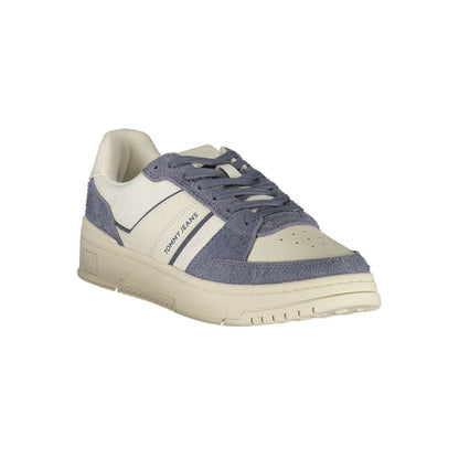 Tommy Hilfiger White Leather Men Sneaker with blue details and logo