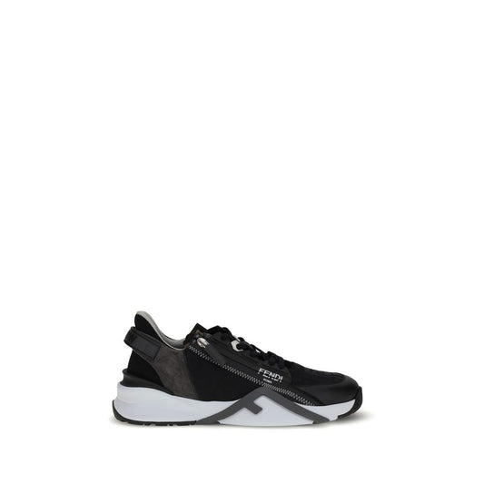 Fendi Gray Calf Leather Bos Taurus Athletic Sneakers