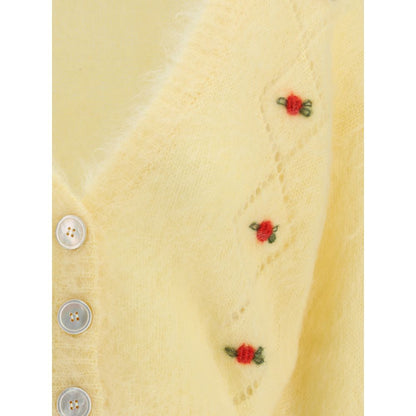 Alessandra Rich Yellow Mohair Cardigan