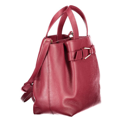 Coccinelle Purple Leather Women Handbag with elegant design and adjustable strap, highlighting Italian craftsmanship and style.