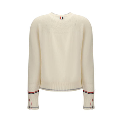 Thom Browne White Fleece Wool Sweatshirt