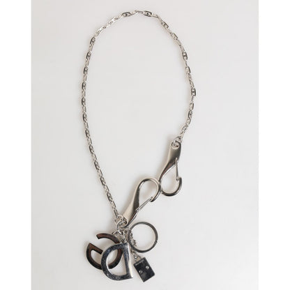 Dolce & Gabbana Silver DG Logo Key Holder Keychain Bag Charm Keyring Dolce & Gabbana