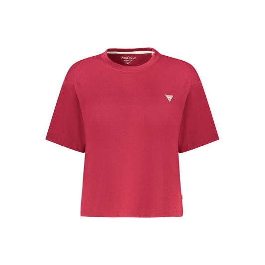 Guess Jeans Red Cotton Tops & T-Shirt