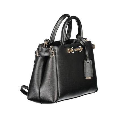Guess Jeans Black Polyethylene Women Handbag with detachable strap and pockets