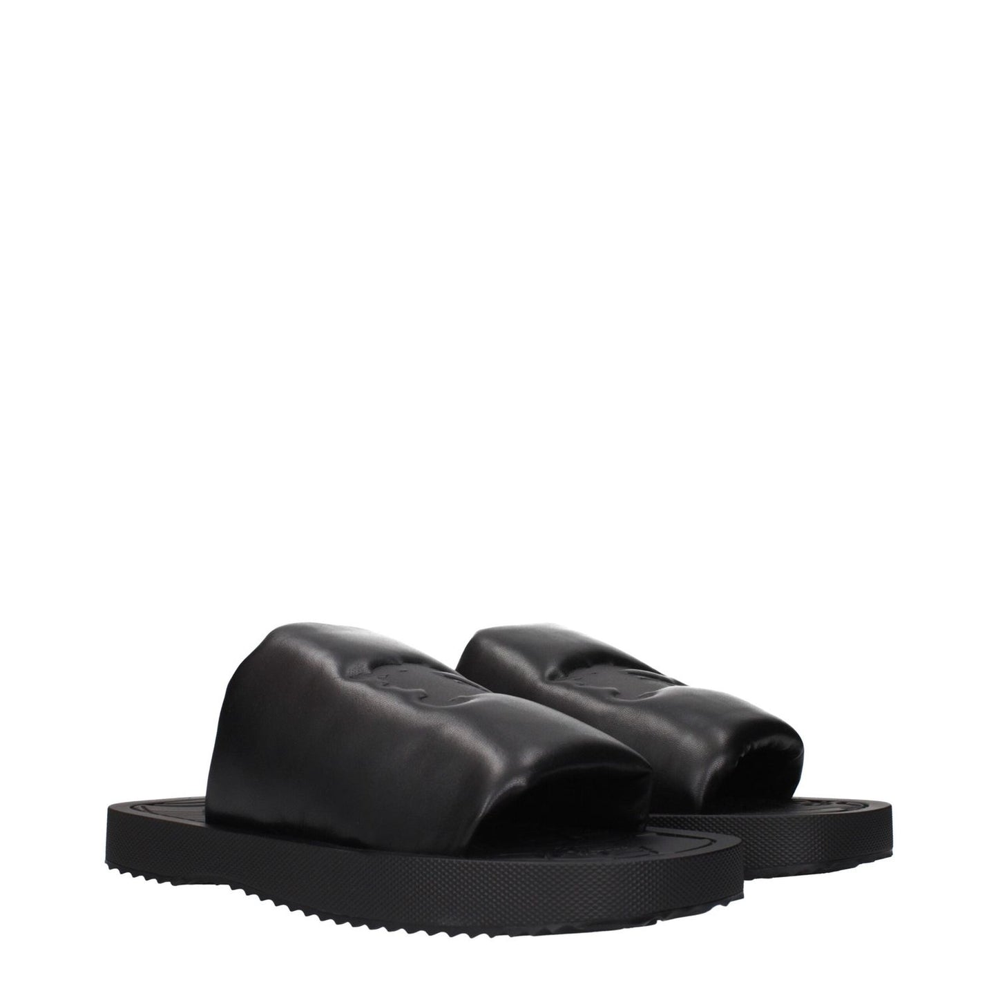 Burberry Black Leather Slippers Sandals BU-15265295040777-EU43/US10