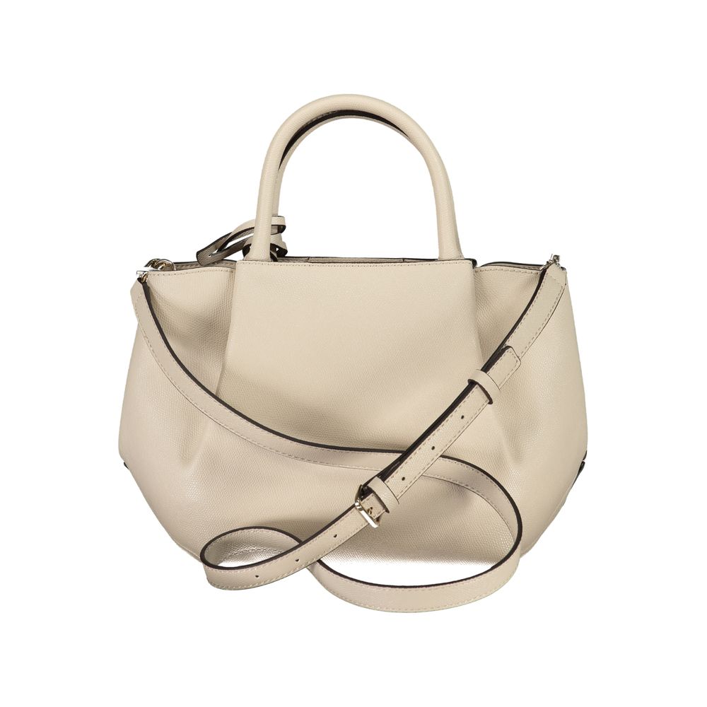 Guess Jeans Beige Polyethylene Women Handbag with detachable strap and dual handles
