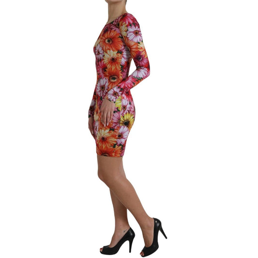 Dolce & Gabbana Multicolor Floral Print Sheath Mini Dress DR281023-40