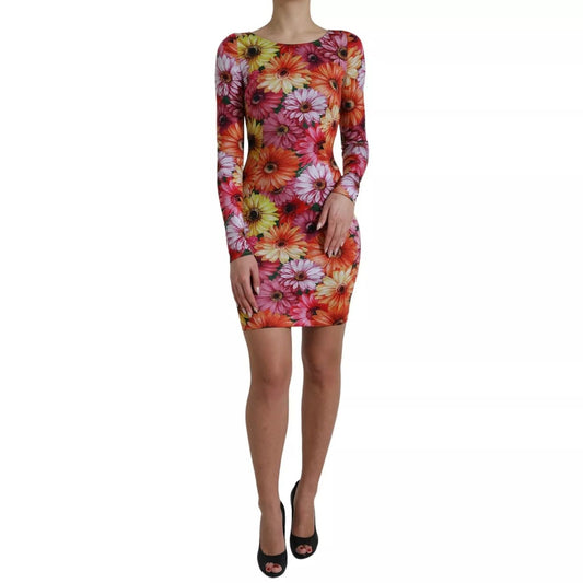 Dolce & Gabbana Multicolor Floral Print Sheath Mini Dress DR281023-40
