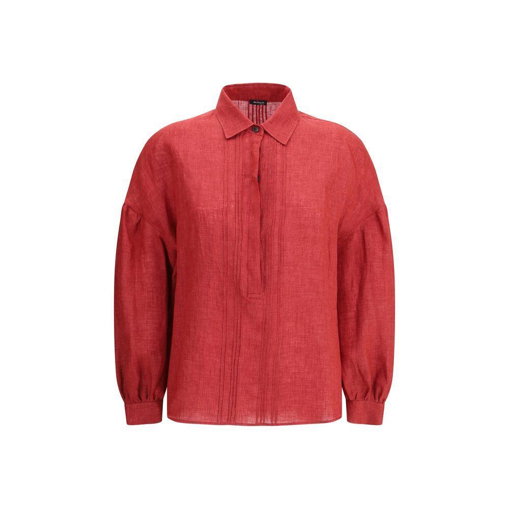 Kiton Linen Shirt KI-D57462K0903E01000BORDEAUX-IT38 | S