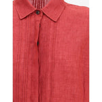 Kiton Linen Shirt KI-D57462K0903E01000BORDEAUX-IT38 | S