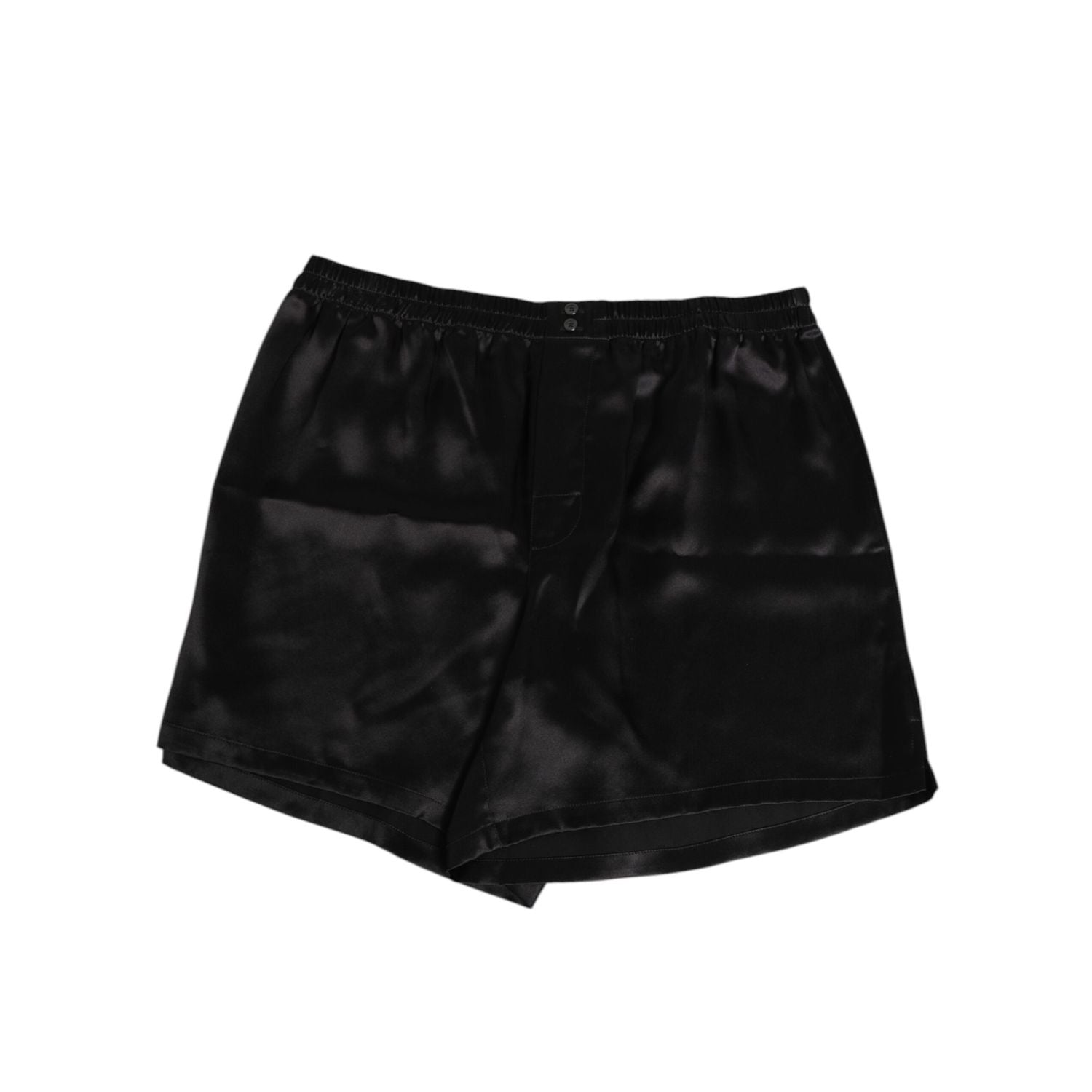 Dolce & Gabbana Black Silk Satin Elastic Men Boxer Short Swimwear