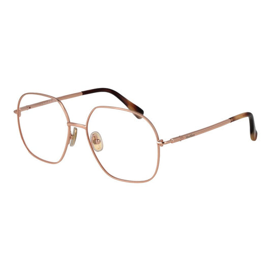 Max Mara Rose Gold Women Glasses Frame with full-rim metal design and demo lenses, perfect for stylish elegance.