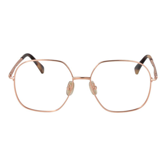 Max Mara Rose Gold Women Glasses Frame in metal full-rim style with demo lenses.