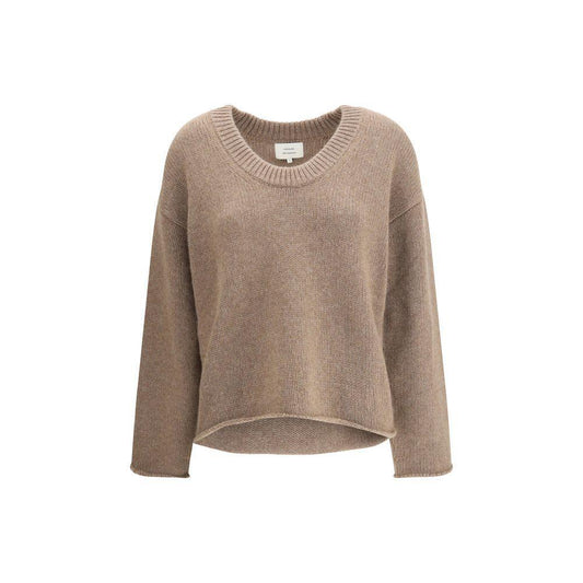 Loulou De Saison Derry Plunging U Neck Sweater LO-DERRYTAUPEMELAN-S