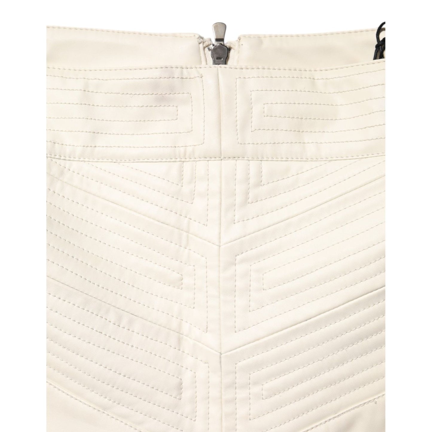 Guess Beige Faux Leather Quilted Mini High Waist Women  Skirt