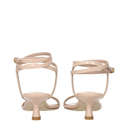 Stuart Weitzman Beige Leather Stiletto Heel Sandals