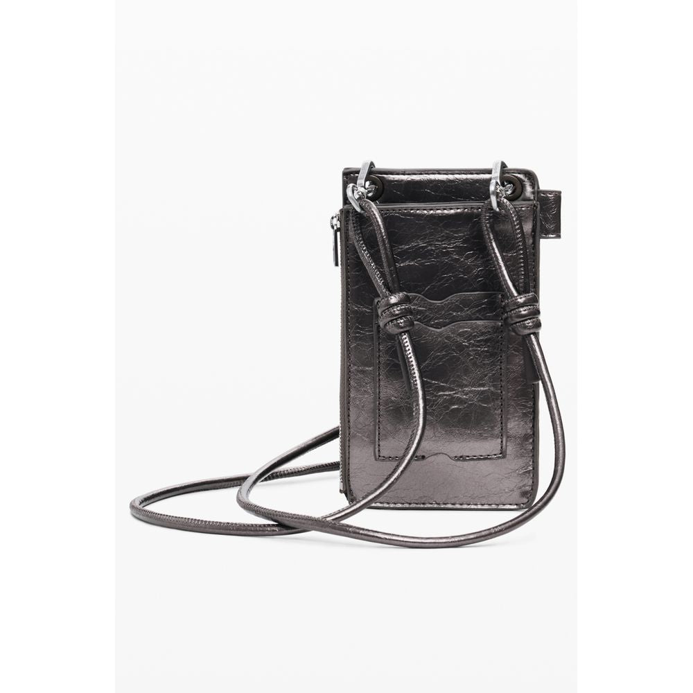 Desigual Bronze Polyethylene Women Wallet with removable key holder and shoulder strap, featuring eye-catching contrast details.