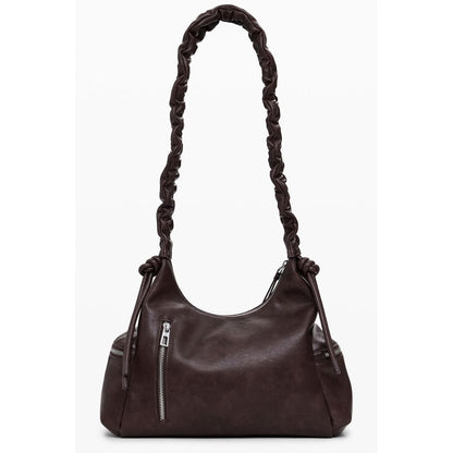 Desigual Brown Polyethylene Women Handbag with unique design, featuring zip compartments and stylish strap.