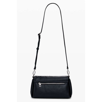 Desigual Black Polyethylene Women Handbag with embroidery and adjustable strap