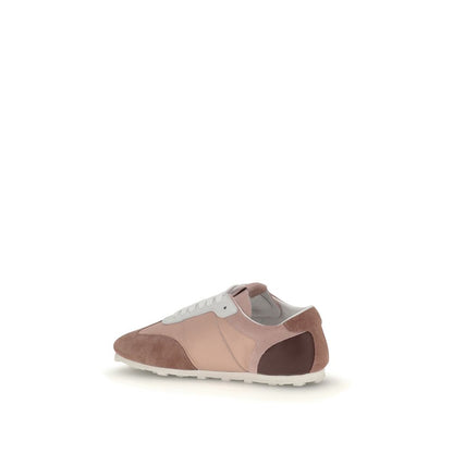 Marni Multicolor Calf Leather Bos Taurus Athletic Sneakers in brown and pink suede, low-top design suitable for retro soccer-inspired comfort.