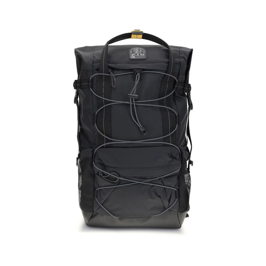 Parajumpers Black Polyamide Backpack with zippered closure and multiple pockets featuring padded laptop compartment.