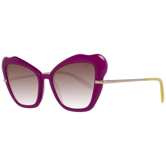Emilio Pucci Purple Plastic Sunglasses with Butterfly Style and Brown Gradient Lenses, Full-Rim Frame for Women, 100% UVA & UVB Protection