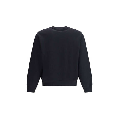 Maison Kitsuné Black Cotton Sweatshirt, rear view showing crew neck and ribbed cuffs, a versatile casual fashion staple for AW25.