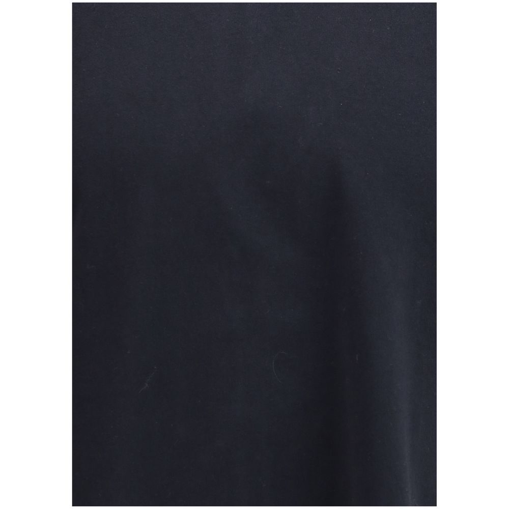 Maison Kitsuné Black Cotton T-Shirt with logo patch, ribbed crew neck, and regular fit, showcasing soft cotton texture with stylish appeal.