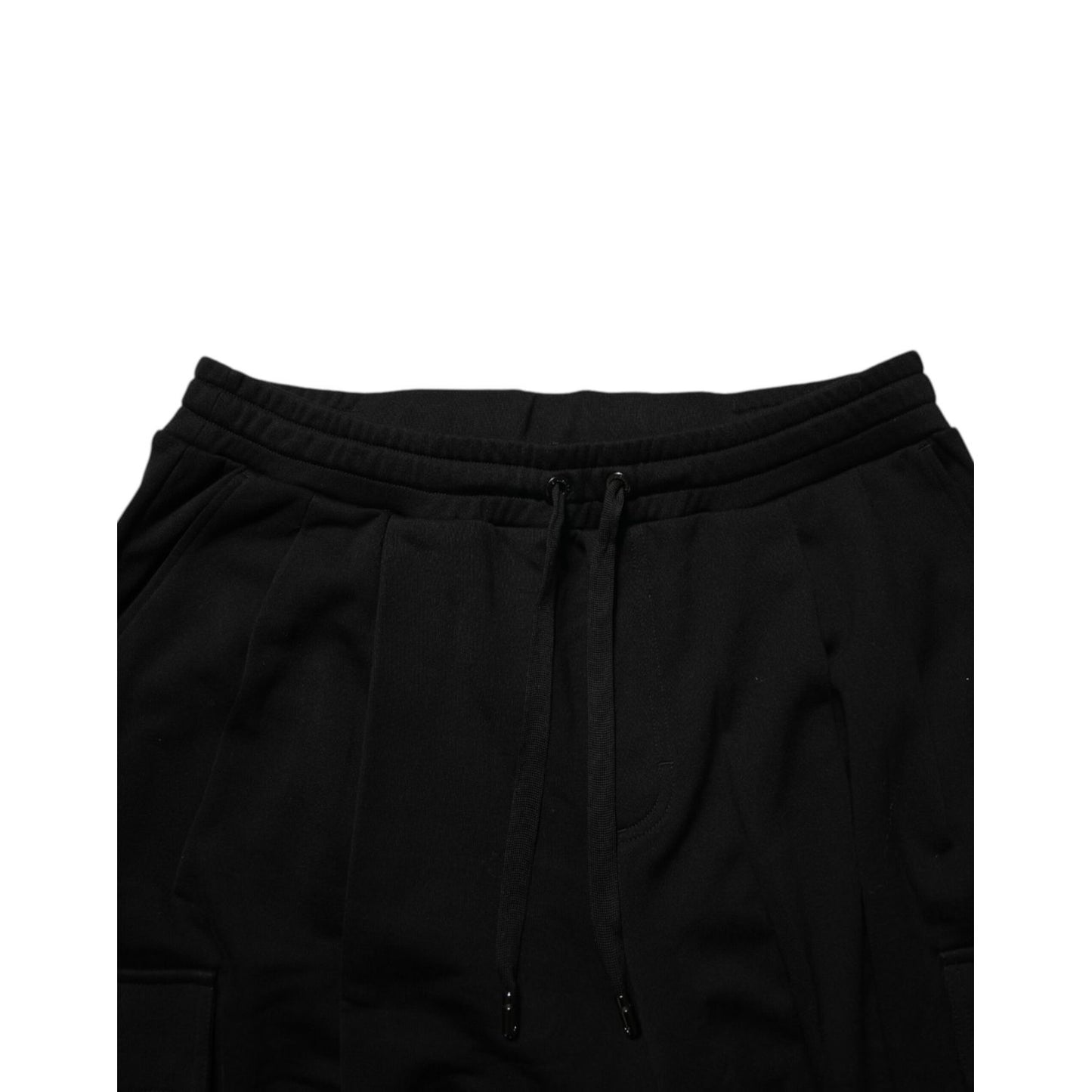 Dolce & Gabbana Black Cotton Blend Cargo Joggers Drawstring Pants Dolce & Gabbana