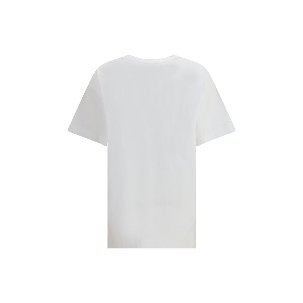 Back view of Givenchy White Cotton T-Shirt showing simple design and soft fabric, suitable for casual and stylish wear, featuring a "GIVENCHY Tape 3D" print.