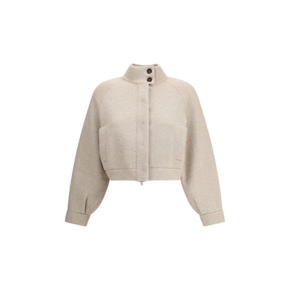 Brunello Cucinelli Beige Cashmere Clothing - Oversized cardigan with button and zipper closure, long sleeves, and front welt pockets.
