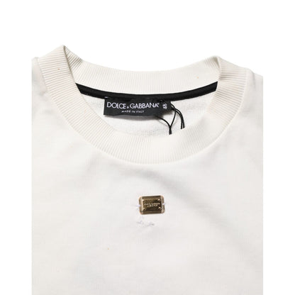 Dolce & Gabbana White DG Logo Crew Neck Sweatshirt Sweater