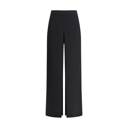 Di Stavnitser Black Polyester Casual Pants with wide leg and high waist for a sleek, contemporary silhouette.