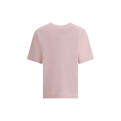 Back view of a Maison Kitsuné Multicolor Cotton T-Shirt in pastel shade, featuring a plain design, 100% cotton composition.