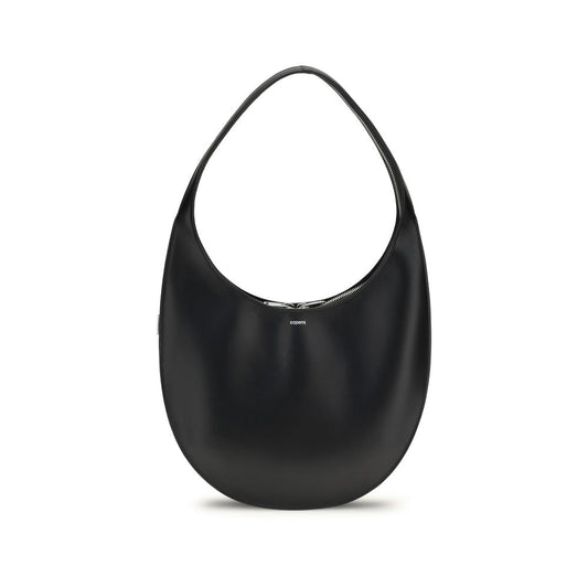 Coperni Black Calf Leather Bos Taurus Shoulder Bag with elegant swipe design and practical zipper closure for AW25 season.