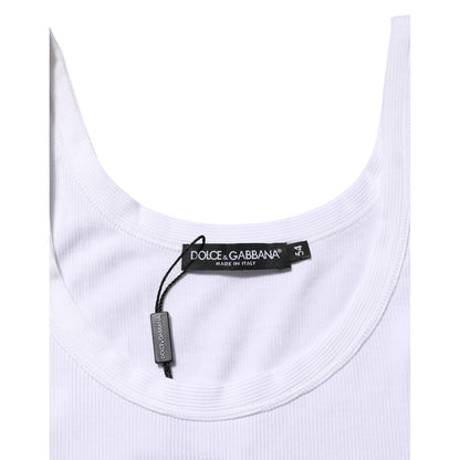 Dolce & Gabbana White Sleeveless Round Neck Tank Top T-shirt
