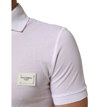 Dolce & Gabbana White Collared Short Sleeves Polo T-shirt
