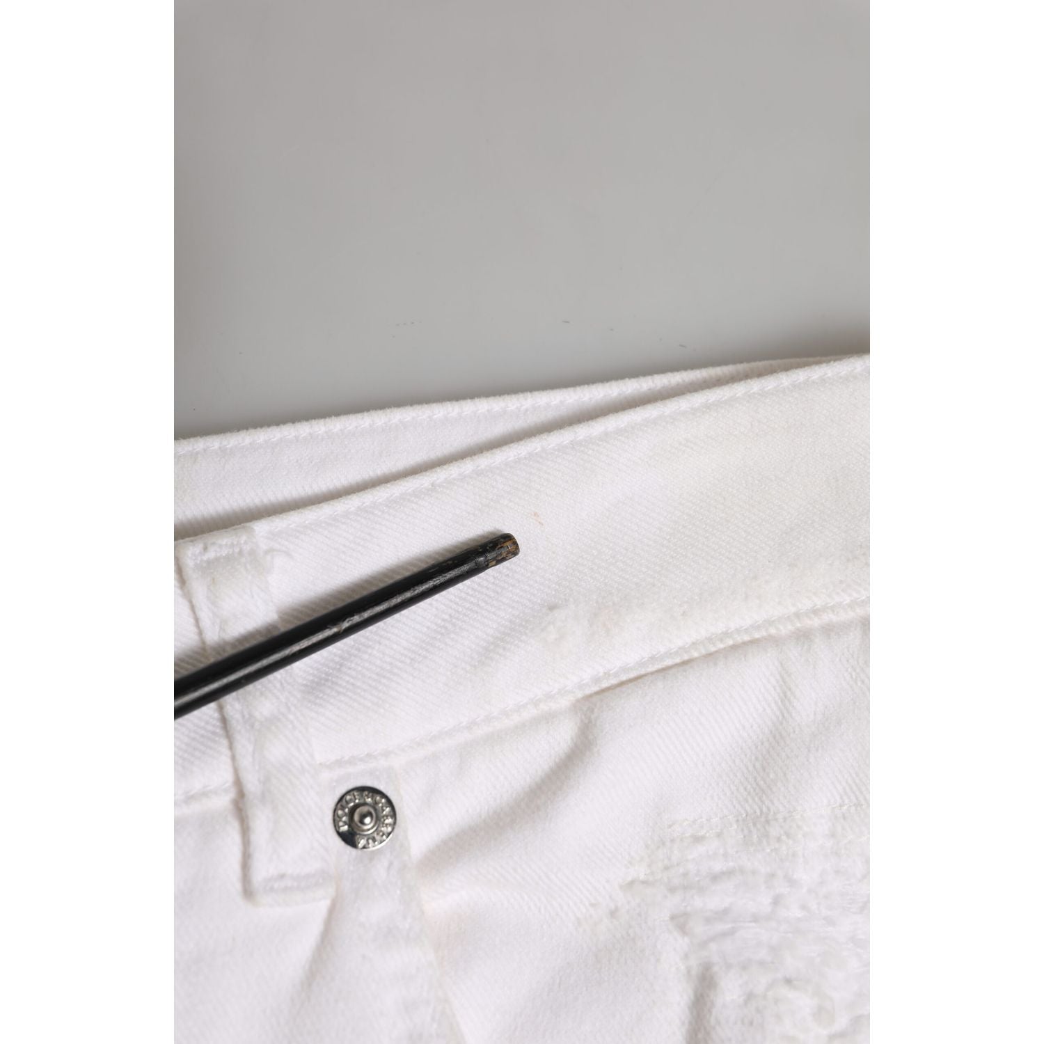 Dolce & Gabbana White Cotton Tattered BOYFRIEND Denim Jeans