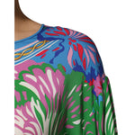 Dolce & Gabbana Multicolor Floral Printed Tunic Blouse Top with vibrant floral design and relaxed silhouette.