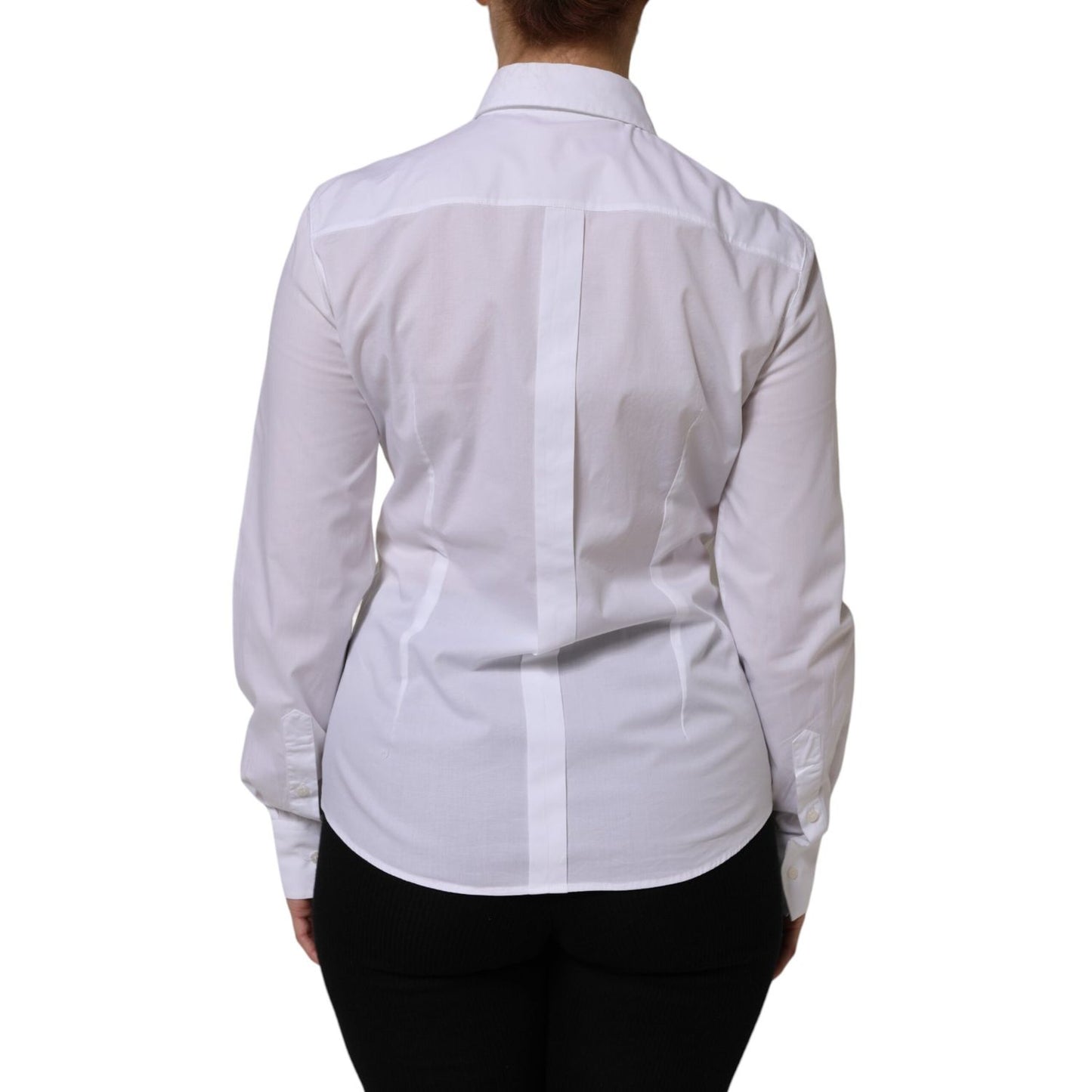 Dolce & Gabbana White Cotton Collared Dress Formal Shirt  Top