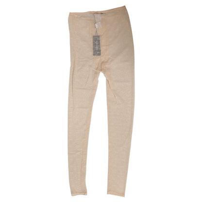 Dolce & Gabbana Beige Nylon Stretch Logo Lace Leggings Underwear